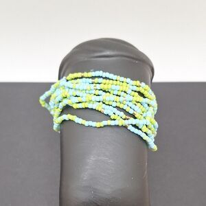 Mint Blue and Green Beaded Bracelet